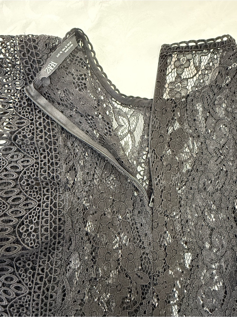 Zara Black Lace Camisole with Scalloped Trim - Picture 9 of 12